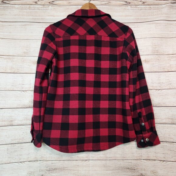 Orvis Jacket Women's Size Small Black Red Plaid Snap Button Front Buffalo Check - Picture 11 of 16